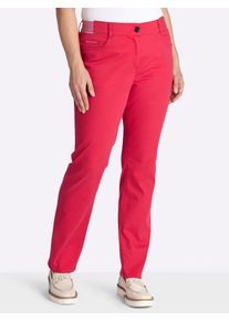 5-Pocket-Hose sheego, Damen, Gr. 58, Normalgr&ouml;&szlig;en, erdbeere, 63% Baumwolle, 35% Lyocell, 2% Elasthan, unifarben, Hosen 5-Pocket-Hose