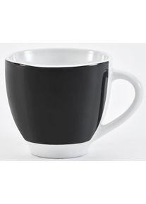 Tasse Van Well "Vario", schwarz-wei&szlig; (schwarz, wei&szlig;), B:24,5cm H:9,5cm, Porzellan, Trinkgef&auml;&szlig;e, Tasse, sp&uuml;lmaschinen- und mikrowellengeeignet, 6-teilig