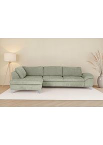 Ecksofa DIE PLANBAR "MP-IN14007, Breite 306 & 318 cm w&auml;hlbar", famosa gr&uuml;n, B:306cm H:84cm T:197cm, 100% Polyester, Sofas, Ecksofa, wahlweise mit Bettfunktion und verstellbaren Kopfst&uuml;tzen