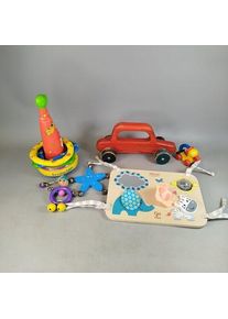 Hape Bundle Motorikbrett & Rasseln Holzspielzeuge
