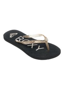 Sandale Roxy "Viva Sparkle", M&auml;dchen, Gr. 11(28), schwarz (schwarz, m gold), Obermaterial:Obermaterial: 98% Synthetikmaterial, 2% Metall / Futter: 100% Synthetikmaterial / Au&szlig;ensohle: 100% Moosgummi;, Schuhe Sandale