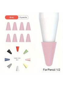 8Pcs iPad Pencil Tip Covers, Anti Slip Wear Resistant Silicone Nib Caps, Noise Reduction Paper Feel Protector for Apple Pencil 1/2 Gen Gift