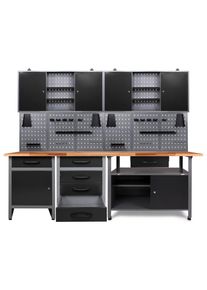 M&Ouml;BELIX M&ouml;belix , Anthrazit, Grau , Holz, Metall , Buche , 1,1,1 F&auml;cher , 1 Schublade(n),4 Schublade(n),1 Schublade(n) Schubladen , 240x205x60 cm , T&Uuml;V-gepr&uuml;ft, FSC , Baumarkt, Werkstatteinrichtung, Werkb&auml;nke