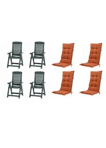 Gardenson , Gr&uuml;n, Terracotta , Kunststoff, Textil , 44x111x50 cm , klappbar, wetterfest, wetterbest&auml;ndig, UV-best&auml;ndig , Gartenm&ouml;bel, Gartensessel, Gartenst&uuml;hle