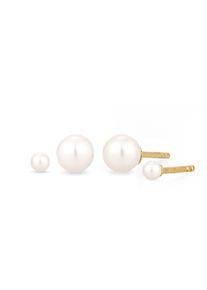 Ohrstecker-Set Elli "Ohrringe Ohrstecker Set mit Perlen von Swarovski(R) Wei&szlig; 925 Sterling Silber", gold, Ohrringe, Damen, Silber 925 (Sterlingsilber), Ohrstecker-Set