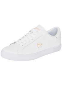 Sneaker Lacoste "POWERCOURT", Damen, Gr. 41, wht, gld, Leder, Schuhe Sneaker