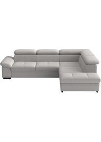 Sit & More Ecksofa SIT & MORE "Viola", hellgrau, B:249cm H:73cm T:226cm, 95% Polyester, 5% Polyamid, Sofas, Ecksofa, optional Bettfunktion