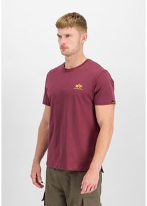 T-Shirt Alpha Industries "Basic T-Shirt SL", Herren, Gr. S, rot (burgundy), Obermaterial: 100% Baumwolle, Shirts T-Shirt
