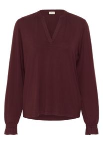 Langarmbluse Kaffe "Langarm-Bluse KAcharlotte", Damen, Gr. XL, fudge, Obermaterial: 95% Viskose CV. 5% Elasthan EL., Blusen Langarmbluse