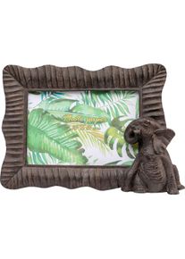 Bilderrahmen KARE DESIGN "Safari 15x10cm", braun (schwarz), B:24cm H:17cm T:4,3cm, Polyresin, Bilderrahmen, Bilderrahmen, Elefant oder Hippo