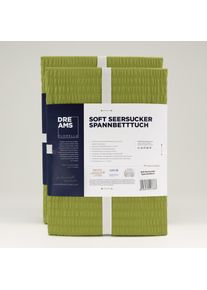 Bettlaken Florella "Soft-Seersucker, 100% Baumwolle", gr&uuml;n (apfel), B:100cm L:200cm, Seersucker, Obermaterial: 100% Baumwolle CO., Bettlaken, Bettlaken