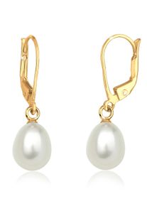 Paar Ohrh&auml;nger Elli "Ohrringe S&uuml;&szlig;wasserzuchtperle Basic Klassisch 925 Silber" Gr. 20, gold, Ohrringe, Damen, Silber 925 (Sterlingsilber), Paar Ohrh&auml;nger
