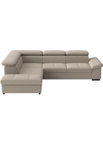 Sit & More Ecksofa SIT & MORE "Viola", taupe, B:249cm H:73cm T:226cm, 95% Polyester, 5% Polyamid, Sofas, Ecksofa, optional Bettfunktion