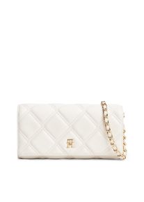 Geldb&ouml;rse Tommy Hilfiger "TH FEMININE WALLET ON CHAIN", Damen, creme, Lederimitat, Kleinlederwaren Geldb&ouml;rse, Damen Geldbeutel, Minibag mit Zierkette als Umh&auml;ngeriemen