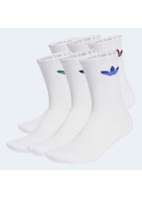 Sportsocken adidas originals "TR CREW S 6P", Herren, Gr. XL (46/48), wei&szlig; (wei&szlig;, night indigo, collegiate gr&uuml;n), Obermaterial: 65% Baumwolle, 31% Polyester, 3% Elasthan, 1% Polyamid, Socken Sportsocken, f&uuml;r Laufen, 6er-Pack, mit Trefoil Logo, wadenlang
