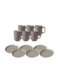Ritzenhoff & Breker Geschirr-Set RITZENHOFF & BREKER "Kaffeeservice Jasper 12er Set", taupe, 12, Keramik, Geschirr-Sets, Geschirr-Set, Sp&uuml;lmaschinengeeignet