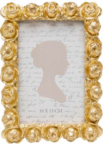 Bilderrahmen KARE DESIGN "Rose Blossom 10x15cm", gold, B:14cm H:19cm T:2,5cm, Pappe, Polyester, Polyresin, Bilderrahmen, Bilderrahmen