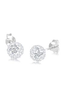 Paar Ohrstecker Elli "Ohrringe Kugel Funkelnd 925 Silber, mit Kristallen von Swarovski(R)", transparent (wei&szlig;), Ohrringe, Damen, Silber 925 (Sterlingsilber), Paar Ohrstecker