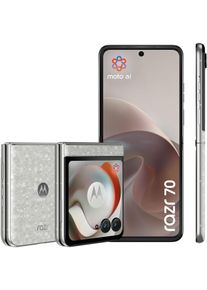 Motorola Smartphone "razr 70", Energieeffizienz: A, silber (pantone hellwei&szlig;), 256 GB, Mobiltelefone, Smartphone
