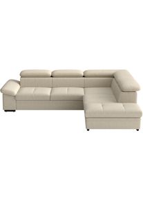 Sit & More Ecksofa SIT & MORE "Viola", creme, B:249cm H:73cm T:226cm, 100% Polyester, Sofas, Ecksofa, optional Bettfunktion