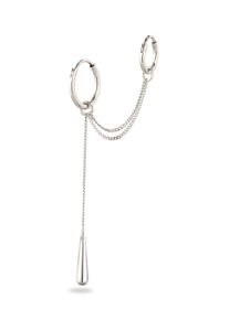 Paar Ohrh&auml;nger Elli "Ohrringe Creolen Chain Tropfen mit Kristallen von Swarovski(R) 925 Sterling Silber" Gr. 59, silber, Ohrringe, Damen, Silber 925 (Sterlingsilber), Paar Ohrh&auml;nger