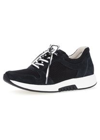 Keilsneaker ROLLINGSOFT, Damen, Gr. 39, blau (nachtblau), Nubukleder, Textil, Schuhe Keilsneaker, Freizeitschuh, Halbschuh, Schn&uuml;rschuh mit Logo an der Ferse