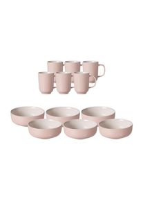 Ritzenhoff & Breker Geschirr-Set RITZENHOFF & BREKER "Brunchset Jasper 12er Set", rosa, 12, Keramik, Geschirr-Sets, Geschirr-Set, Sp&uuml;lmaschinengeeignet