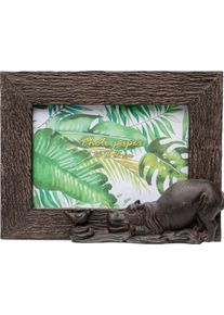 Bilderrahmen KARE DESIGN "Safari 15x10cm", braun (schwarz), B:21cm H:16cm T:3cm, Polyresin, Bilderrahmen, Bilderrahmen, Elefant oder Hippo