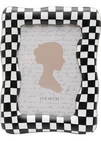 Bilderrahmen KARE DESIGN "Checker Schwarz 13x18cm", schwarz, B:18cm H:23cm T:2cm, Pappe, Polyester, Polyresin, Bilderrahmen, Bilderrahmen