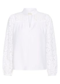 Langarmbluse Cream "Langarm-Bluse CRLiselin", Damen, Gr. 42, wei&szlig; (snow wei&szlig;), Obermaterial: 80% Viskose LENZING ECOVERO CV LenzEcov. 20% Nylon NY., Blusen Langarmbluse