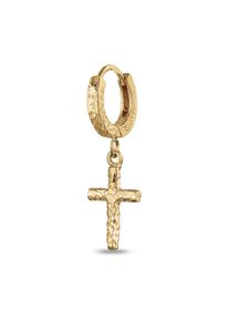 Paar Creolen Kuzzoi "Ohrringe Creole Kreuz 925 Sterling Silber" Gr. 29, gold, Ohrringe, Damen, Silber 925 (Sterlingsilber), Paar Creolen