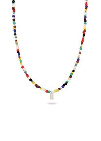 Kette mit Anh&auml;nger Kuzzoi "Halskette Tag Anh&auml;nger Synthetischer Achat Synthetischer Howlite Schwarz 925 Sterling Silber" Gr. 50, bunt, Halsketten, Herren, Silber 925 (Sterlingsilber), Kette mit Anh&auml;nger