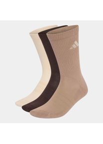 Funktionssocken adidas Performance "C ESS CRW 3P", Damen, Gr. XXL (49/51), crystal linen, aurora coffee, chalky braun, Obermaterial: 56% Baumwolle, 40% Polyester, 3% Elasthan, 1% Polyamid, Socken Funktionssocken