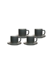 Ritzenhoff & Breker Tasse RITZENHOFF & BREKER "Espressotassen mit Untertassen Jasper 100 ml 4er Set", grau, B:2cm H:2cm &Oslash;:10,5cm, Keramik, Trinkgef&auml;&szlig;e, Tasse, Sp&uuml;lmaschinengeeignet