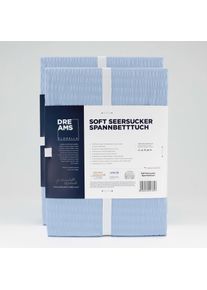 Bettlaken Florella "Soft-Seersucker, 100% Baumwolle", grau (hellblau), B:100cm L:200cm, Seersucker, Obermaterial: 100% Baumwolle CO., Bettlaken, Bettlaken