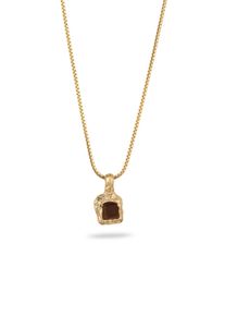 Kette mit Anh&auml;nger HAZE & GLORY "Halskette Anh&auml;nger Topas Synthetische Turmalin Wei&szlig; 925 Sterling Silber Vergoldet" Gr. 36, gold, Halsketten, Damen, Silber 925 (Sterlingsilber), Kette mit Anh&auml;nger