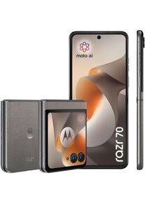 Motorola Smartphone "razr 70", Energieeffizienz: A, grau (pantone hematite), 256 GB, Mobiltelefone, Smartphone