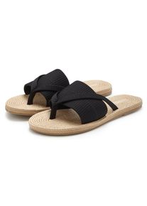 Badeschuh Venice Beach "Badepantolette, Badelatsche, Badezehentrenner, Sandale, Mule", Damen, Gr. 42, schwarz, Obermaterial: 100% Textilmaterial. Decksohle: 100% Synthetik. Futter: 100% Textilmaterial. Laufsohle: 100% Synthetik, unifarben, Basic, Schuhe Badeschuh, NEU Pantolette, Zehentrenner mit wasserabweisender und leichter Sohle