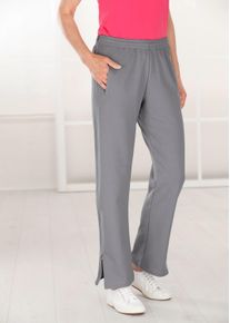 Stoffhose GOLDNER "Kurzgr&ouml;&szlig;e Freizeithose mit Rei&szlig;verschluss", Damen, Gr. 26, K-Gr, grau, Obermaterial: 60% Baumwolle CO. 35% Polyester PES. 5% Elasthan EL., normal, Hosen Stoffhose, am Bein seitlicher Zwei-Wege-Rei&szlig;verschlu&szlig;