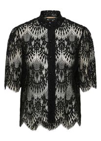 Kurzarmbluse Culture "Kurzarm-Bluse CUokram", Damen, Gr. XL, schwarz, Obermaterial: 70% Nylon NY. 30% Baumwolle CO., Blusen Kurzarmbluse