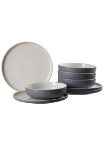 Ritzenhoff & Breker Geschirr-Set RITZENHOFF & BREKER "Tafelservice Jasper 8er Set", grau, 8, Steinzeug, Geschirr-Sets, Geschirr-Set, Sp&uuml;lmaschinengeeignet