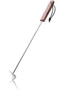 Grillbesteck-Set Gefu "Wendehaken SPARO, Edelstahlhaken", silberfarben, Edelstahl, Holz, Grillbesteck-Sets, Grillbesteck-Set, 2-in-1-Fuktion, Aufh&auml;ngeschlaufe, ergonomischer Walnussgriff