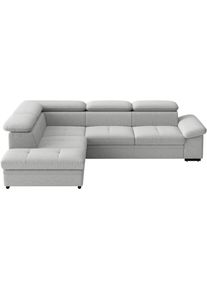 Sit & More Ecksofa SIT & MORE "Viola", silber, B:249cm H:73cm T:226cm, 100% Polyester, Sofas, Ecksofa, optional Bettfunktion