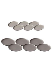 Ritzenhoff & Breker Geschirr-Set RITZENHOFF & BREKER "Tafelservice Jasper 12er Set", grau, 12, Keramik, Geschirr-Sets, Geschirr-Set, Sp&uuml;lmaschinengeeignet