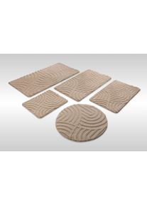 Badematte Wecon Home "Fiete", sand beige, H:25mm, Oberfl&auml;che: 100% Polyester, Badematten, Badematte, Badteppich, Hoch-Tief-Effekt, weich, rutschhemmend, waschbar, getuftet