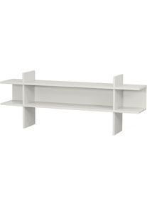 Beistelltisch Woood "Jana aus FSC-Kiefernholz, schutzlackiert 180x35x70 cm", nebel, B:180cm H:70cm T:35cm, Tische, Beistelltisch, Tragkraft 15 kg, drei offene F&auml;cher, Framest&auml;rke 2,4 cm