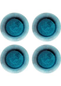 Teller KARE DESIGN "Azur", blau, H:3,3cm &Oslash;:28,8cm, Steingut, Speiseteller, Teller, verschiedene Gr&ouml;&szlig;en, aus Steingut
