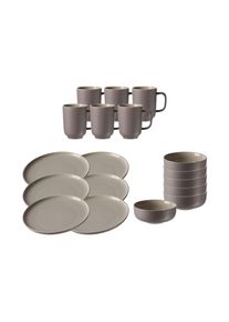Ritzenhoff & Breker Geschirr-Set RITZENHOFF & BREKER "Fr&uuml;hst&uuml;cksservice Jasper 18er Set", taupe, 18, Keramik, Geschirr-Sets, Geschirr-Set, Sp&uuml;lmaschinengeeignet