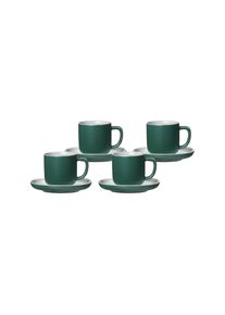 Ritzenhoff & Breker Tasse RITZENHOFF & BREKER "Espressotassen mit Untertassen Jasper 100 ml 4er Set", gr&uuml;n, B:2cm H:2cm &Oslash;:10,5cm, Keramik, Trinkgef&auml;&szlig;e, Tasse, Sp&uuml;lmaschinengeeignet