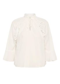 Langarmbluse Kaffe "Langarm-Bluse KAflora", Damen, Gr. 46, chalk, Obermaterial: 50% Baumwolle CO. 50% Viskose CV., Blusen Langarmbluse